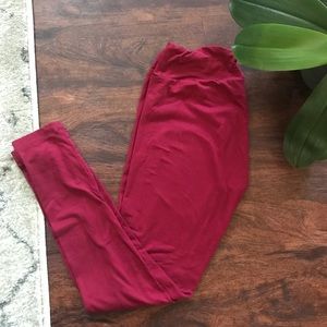 Dark Red OS LuLaRoe Solid Leggings